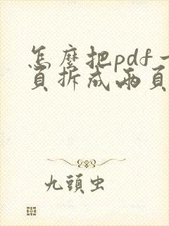 怎么把pdf一页拆成两页