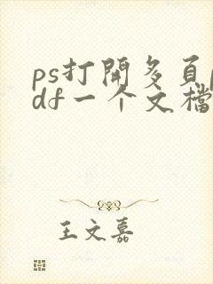 ps打开多页pdf一个文档