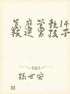 怎么管教14岁叛逆男孩子