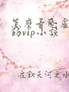 怎么看飞卢小说的vip小说