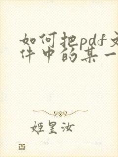 如何把pdf文件中的某一页存出来
