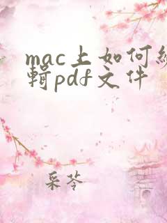 mac上如何编辑pdf文件