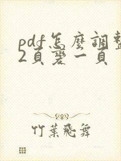 pdf怎么调整2页变一页