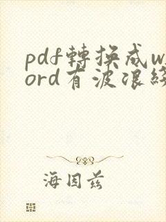 pdf转换成word有波浪线怎么办