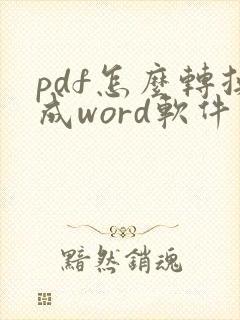 pdf怎么转换成word软件有哪些