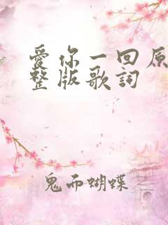 爱你一回原唱完整版歌词
