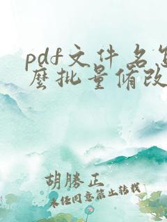pdf文件名怎么批量修改