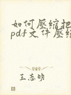 如何压缩把大的pdf文件压缩小