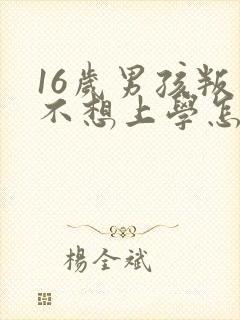 16岁男孩叛逆不想上学怎么办