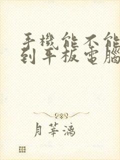 手机能不能投屏到平板电脑
