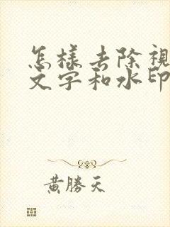 怎样去除视频的文字和水印