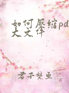 如何压缩pdf大文件