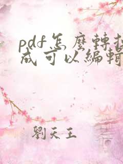 pdf怎么转换成可以编辑的文字