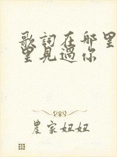 歌词在哪里在哪里见过你