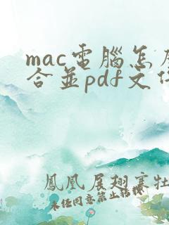 mac电脑怎么合并pdf文件