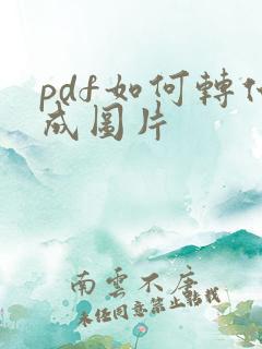 pdf如何转化成图片