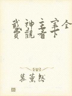 武神主宰全集免费观看下