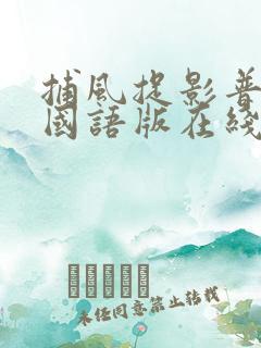 捕风捉影普通话国语版在线播放