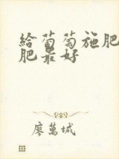 给葡萄施肥什么肥最好