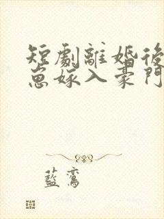 短剧离婚后她带崽嫁入豪门全集 一口气