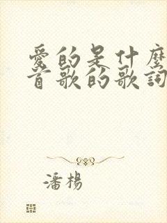 爱的是什么是哪首歌的歌词