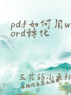 pdf如何用word转化