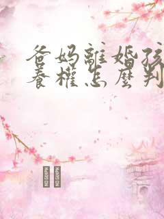爸妈离婚孩子抚养权怎么判两个孩子