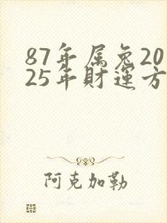 87年属兔2025年财运方位