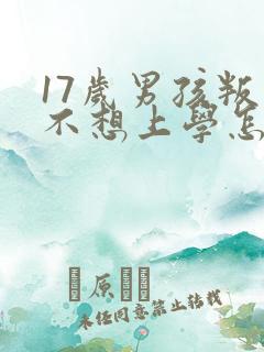 17岁男孩叛逆不想上学怎么办