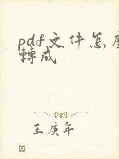 pdf文件怎么转成