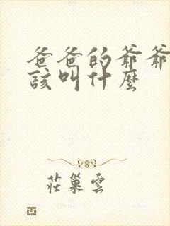 爸爸的爷爷我应该叫什么