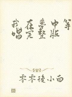 我在梦中等你原唱完整版