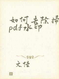 如何去除扫描王pdf水印