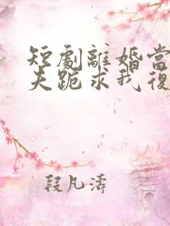 短剧离婚当天前夫跪求我复婚全集