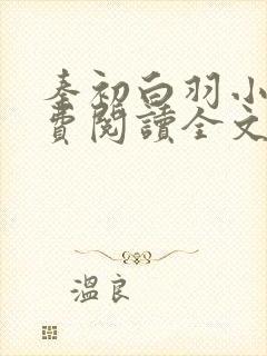 秦初白羽小说免费阅读全文
