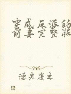 穿成反派的炮灰前妻完整版
