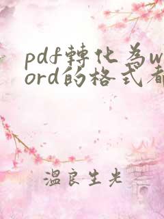 pdf转化为word的格式都变了,怎么调整