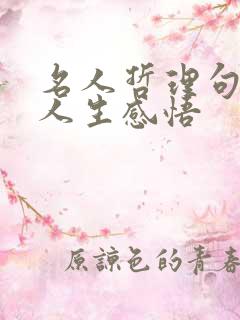 名人哲理句子 人生感悟