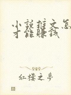 小说推文怎么弄才能赚钱