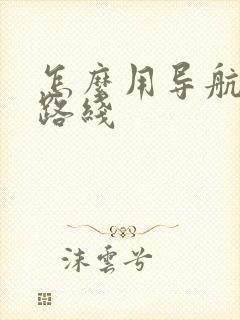 怎么用导航规划路线