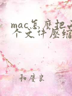 mac怎么把两个文件压缩在一起