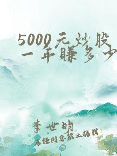 5000元炒股一年赚多少