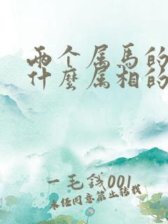 两个属马的生个什么属相的孩子