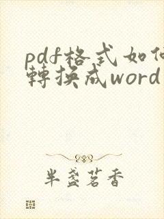 pdf格式如何转换成word文档格式