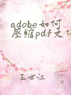 adobe如何压缩pdf文件大小
