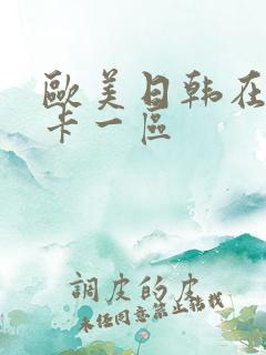 欧美日韩在线不卡一区