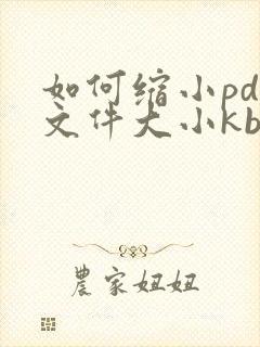 如何缩小pdf文件大小kb