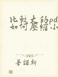 比较大的pdf如何压缩小文件