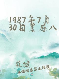 1987年7月30日农历八字