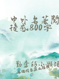 中外名著阅读读后感800字